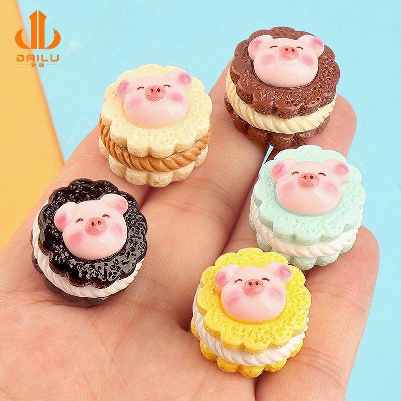 Charm bánh quy kẹp heo DIY trang trí vỏ điện thoại (FF-255)