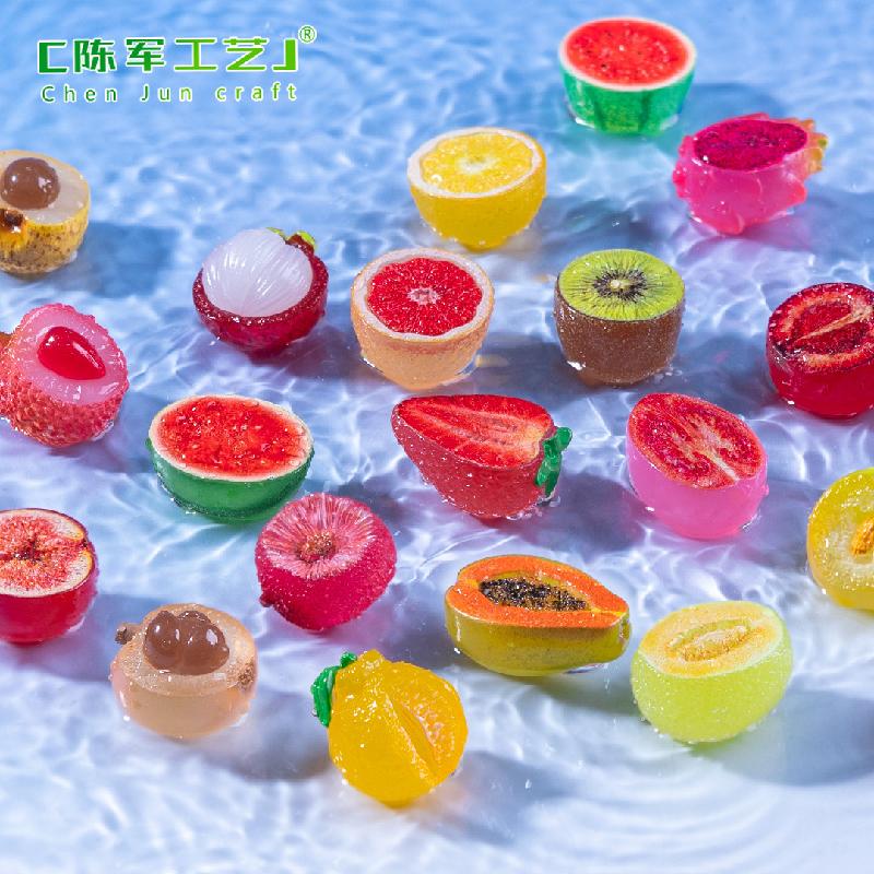 Phụ Kiện Tiểu Cảnh 微景观创意夜光半切水果西瓜火龙果萌粒 DIY装饰品配件迷你小摆件