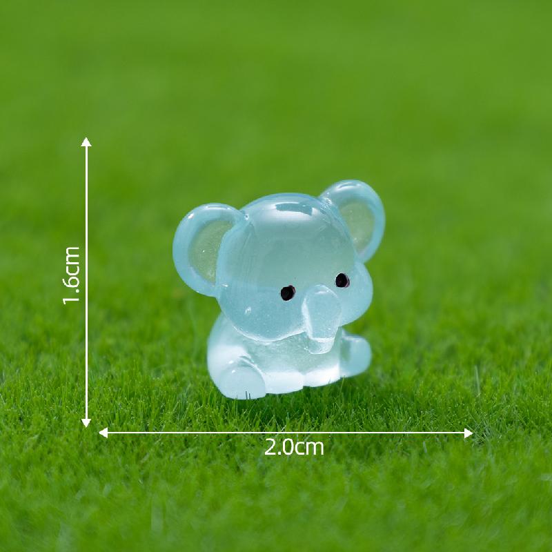 Tiểu cảnh voi phát sáng DIY, phụ kiện tiểu cảnh mini treo bàn resin đáng yêu (ZC-1079)