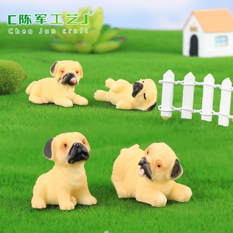 Tiểu cảnh chó Pug mini và thỏ dễ thương trang trí cây (ZC-1276)