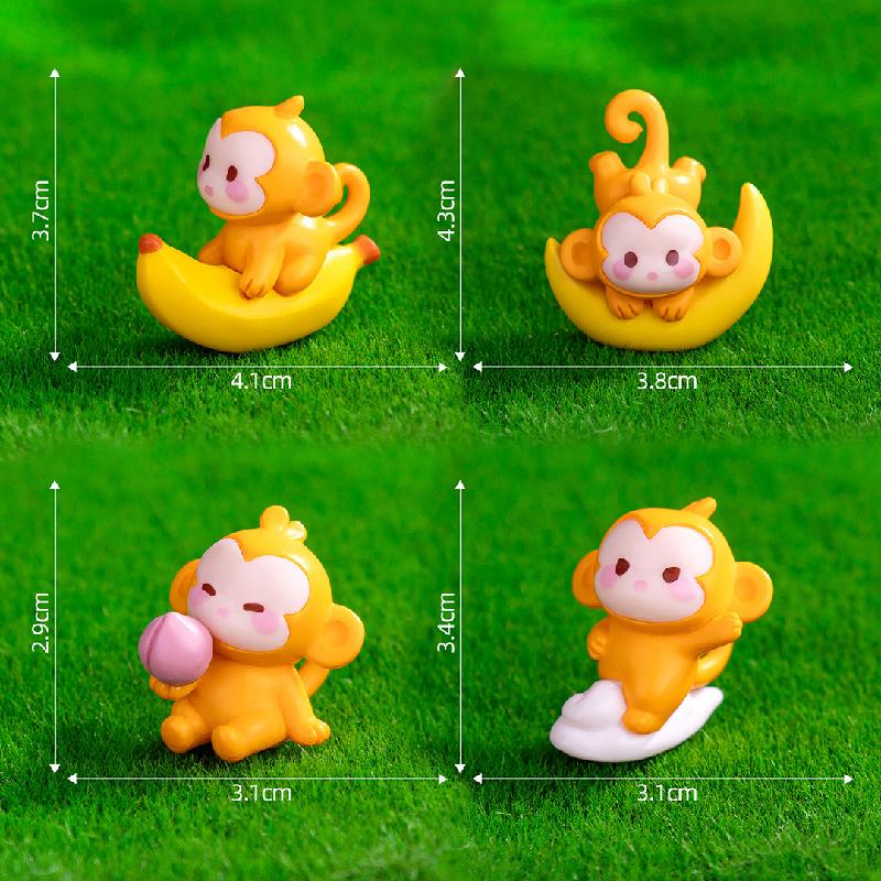 Tiểu cảnh khỉ bắt trăng, tinh linh DIY, phụ kiện bàn tiểu cảnh mini nhỏ xinh (ZC-444)