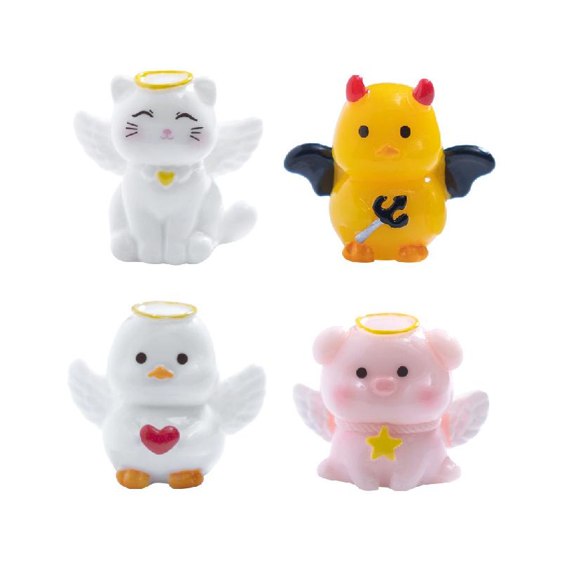 Tiểu cảnh heo mèo thiên thần DIY, phụ kiện tiểu cảnh mini resin đáng yêu, nhỏ gọn (ZC-883)