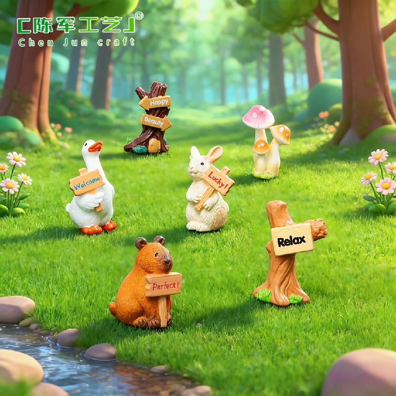 Phụ Kiện Tiểu Cảnh Thỏ Giơ Biển Và Capybara Mini (PK-191)
