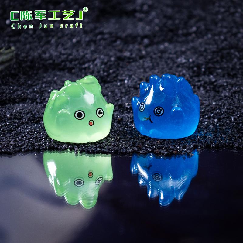 Phụ Kiện Tiểu Cảnh 跨境微景观创意夜光万圣节小火苗萌粒 DIY装饰品挂配件迷你小摆件
