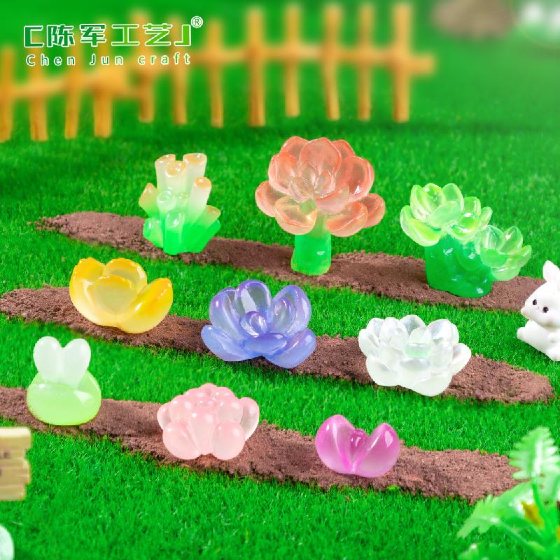 Phụ Kiện Tiểu Cảnh 苔藓微景观创意夜光多肉盆栽花瓶植物造景 DIY装饰配件迷你小摆件