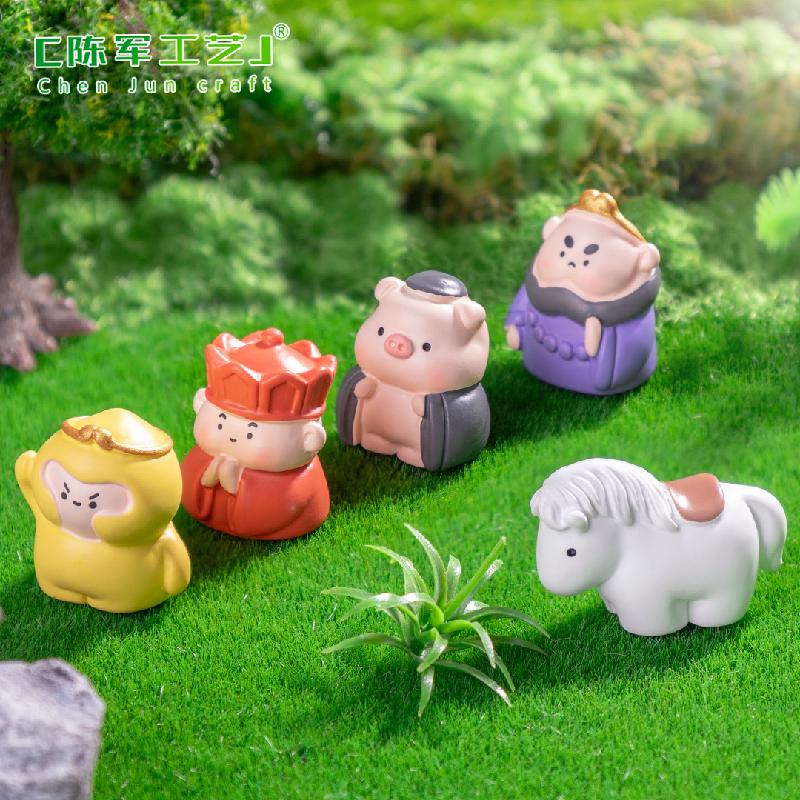 Phụ Kiện Tiểu Cảnh 微景观创意西游记悟空八戒公仔 DIY装饰品配件迷你车载桌面小摆件