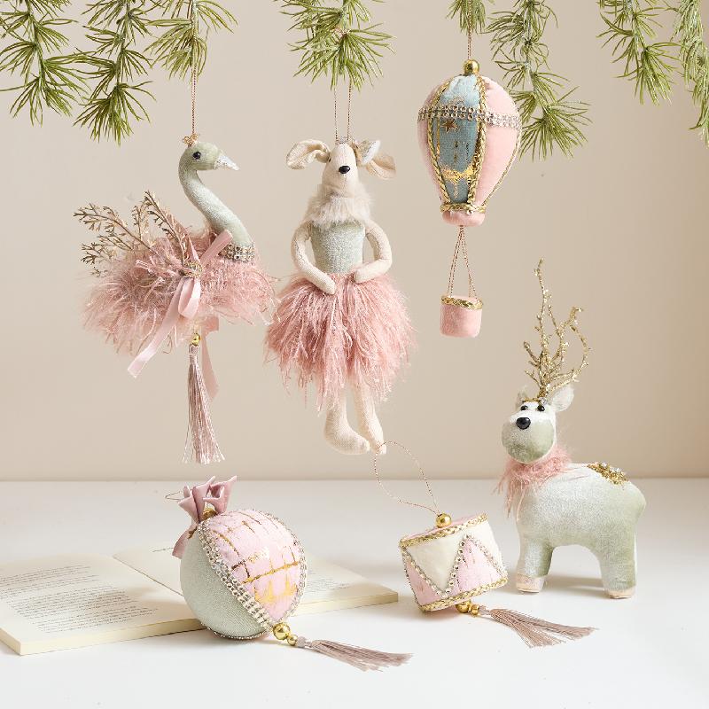 Trang Trí Noel Trang trí Noel xanh hồng nhung cao cấp, bóng thiên nga treo cây thông Noel sang trọng, decor cửa hàng