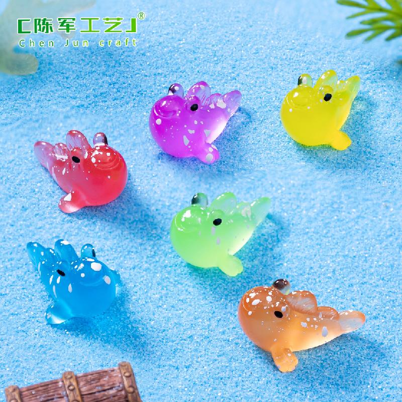 微景观创意夜光弹涂鱼公仔海洋沙滩造景 DIY装饰品配件迷你小摆件