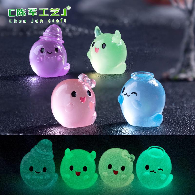 Phụ Kiện Tiểu Cảnh 跨境新品微景观创意夜光小怪兽精灵 DIY装饰品配件迷你树脂小摆件