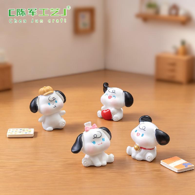 Tiểu cảnh chó con mini trang trí nhà búp bê và xe hơi (ZC-867)