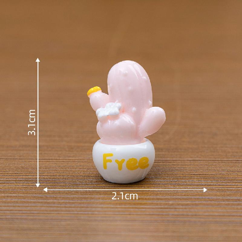 Tiểu cảnh xương rồng hồng DIY, phụ kiện tiểu cảnh mini búp bê thu nhỏ sân vườn (ZC-875)