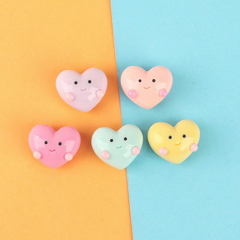 胖嘟嘟立体亮面爱心树脂配件手机壳发饰奶油胶发夹手工材料厂家