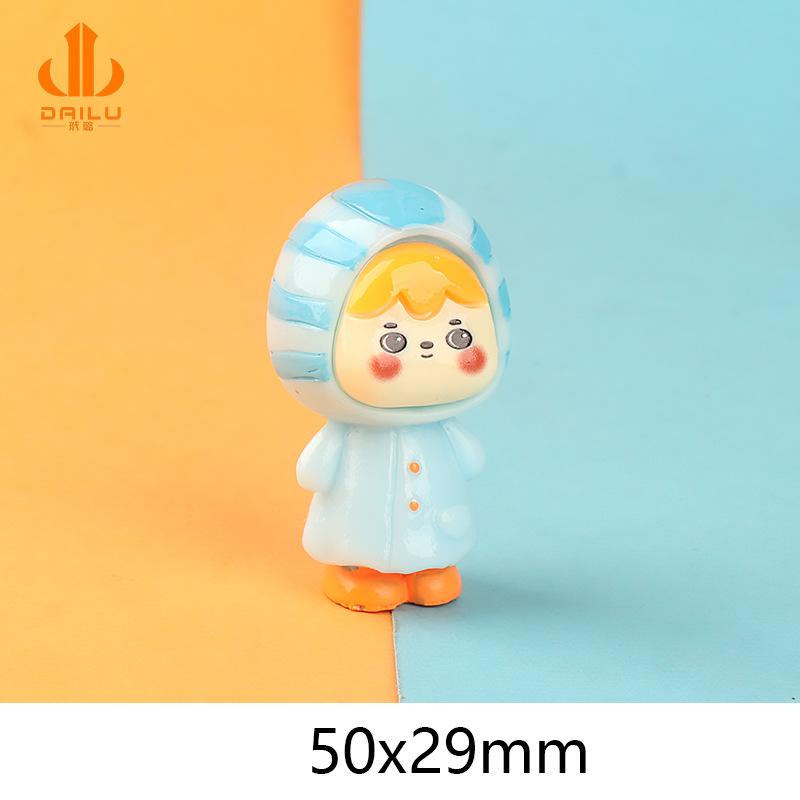 Charm bé gái mặc áo mưa DIY trang trí tiểu cảnh (FF-523)