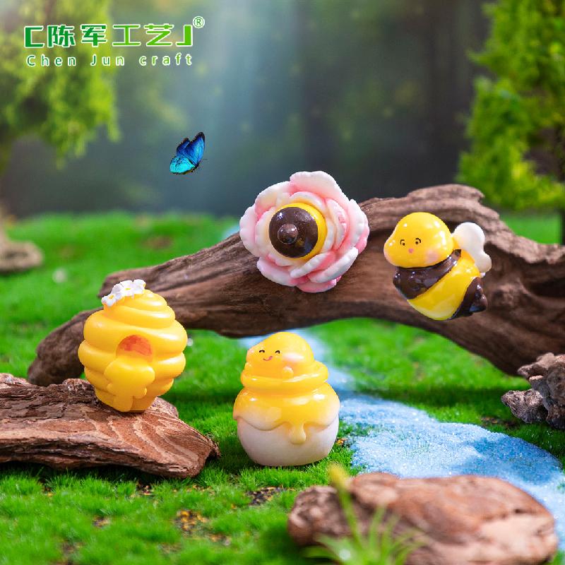 Phụ Kiện Tiểu Cảnh 微景观创意贪吃小蜂蜜蜂巢园艺造景 DIY装饰配件迷你小桌面小摆件
