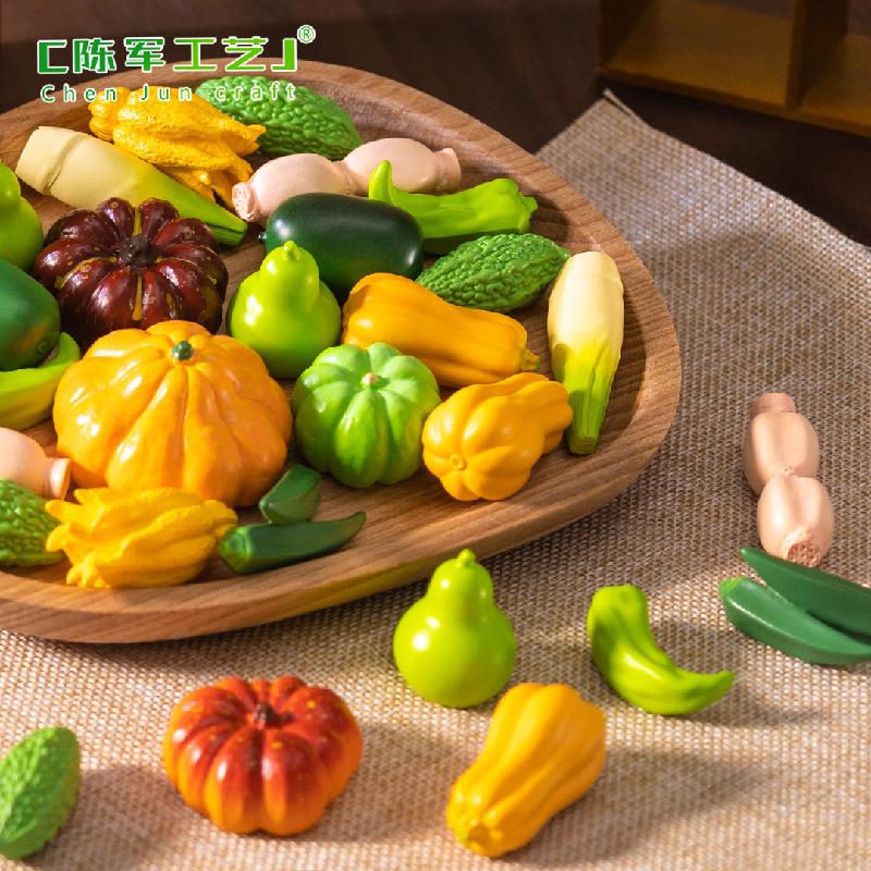 Phụ Kiện Tiểu Cảnh 微景观创意仿真南瓜青椒小蔬菜食玩 diy装饰品发夹配件迷你小摆件