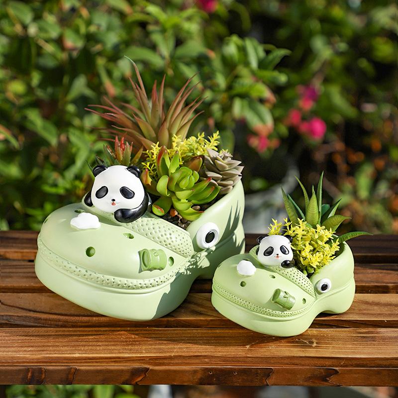 Chậu Cây Resin Chậu cây hình dép Crocs resin cỡ lớn, chậu mọng nước mini, trang trí sân vườn và tiểu cảnh (RG-239)