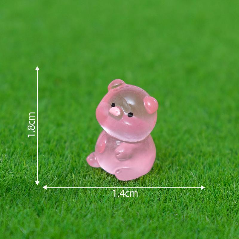 微景观可爱夜光胖墩墩小猪萌粒公仔DIY 装饰品配件迷你桌面小摆件