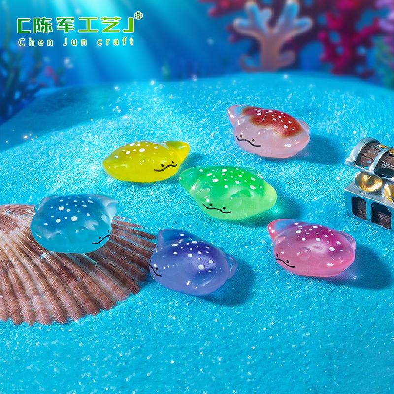 Phụ Kiện Tiểu Cảnh 微景观创意夜光魔鬼鱼萌粒鱼缸水族造景0DIY装饰品配件迷你小摆件