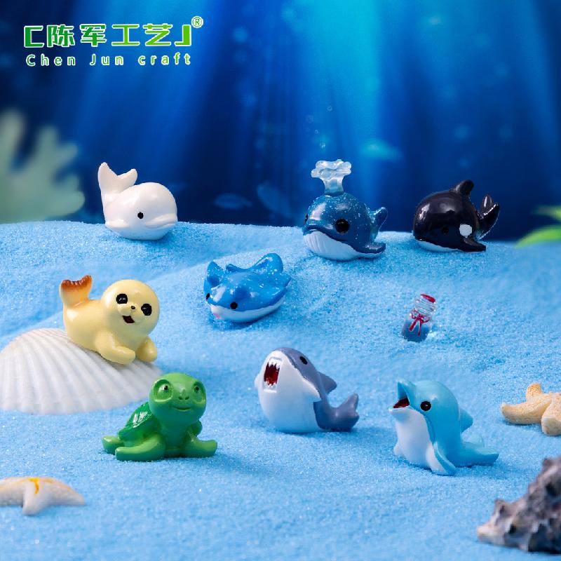 Phụ Kiện Tiểu Cảnh 微景观创意海豚海狮海洋动物萌粒海洋造景 DIY装饰配件迷你小摆件