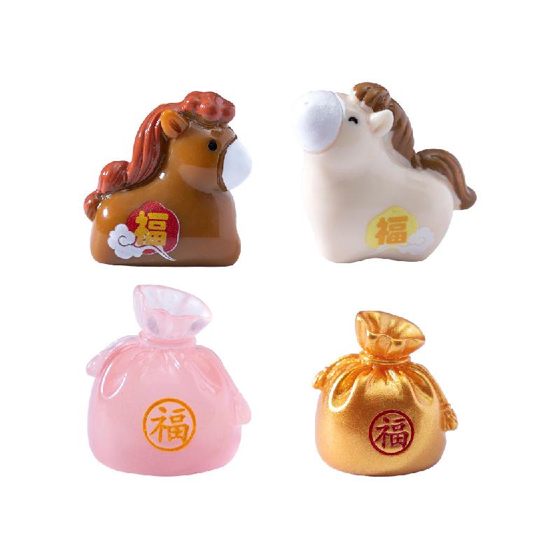 Tiểu cảnh ngựa may mắn Tết, túi lộc, búp bê DIY, phụ kiện bàn tiểu cảnh mini (ZC-729)