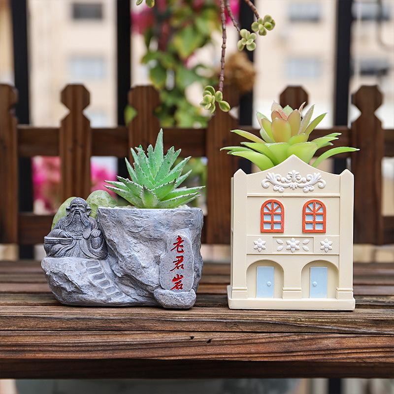 Chậu Cây Resin Chậu cây mọng nước hình thắng cảnh Tuyền Châu resin, đồ thủ công văn hóa, trang trí bàn và sân vườn (RG-221)