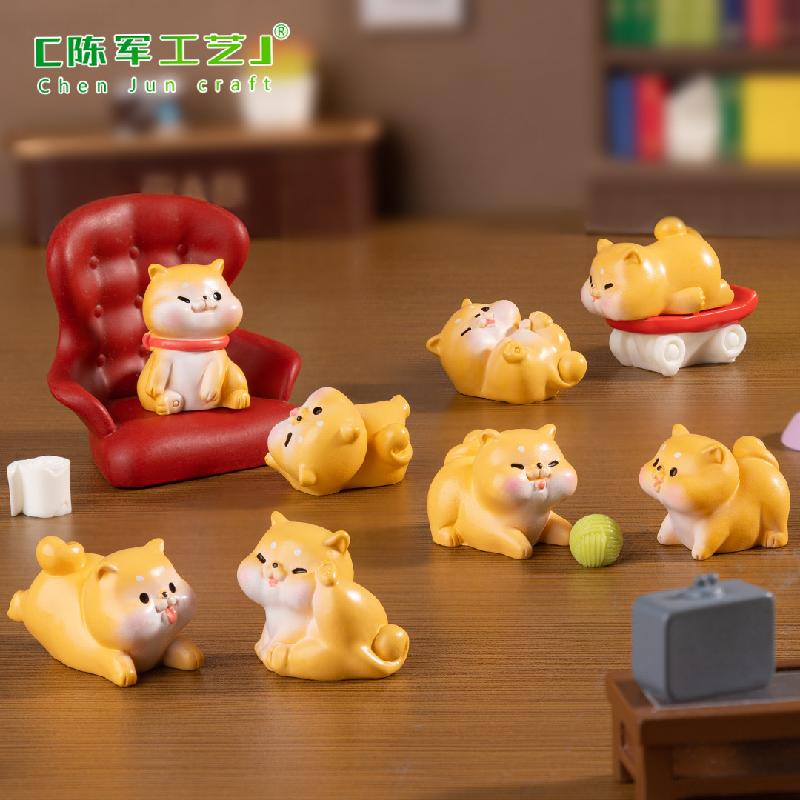 Phụ Kiện Tiểu Cảnh 微景观创意可爱调皮小狗娃娃屋 DIY装饰品配件迷你车载桌面小摆件