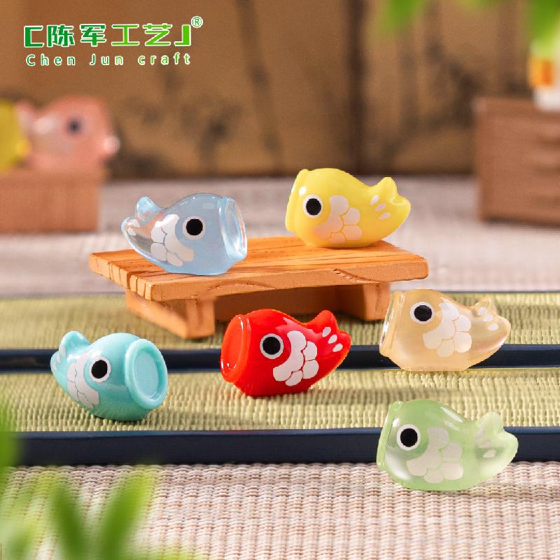Phụ Kiện Tiểu Cảnh 跨境微景观创意日式夜光鲤鱼旗娃娃屋 DIY装饰品挂配件迷你小摆件