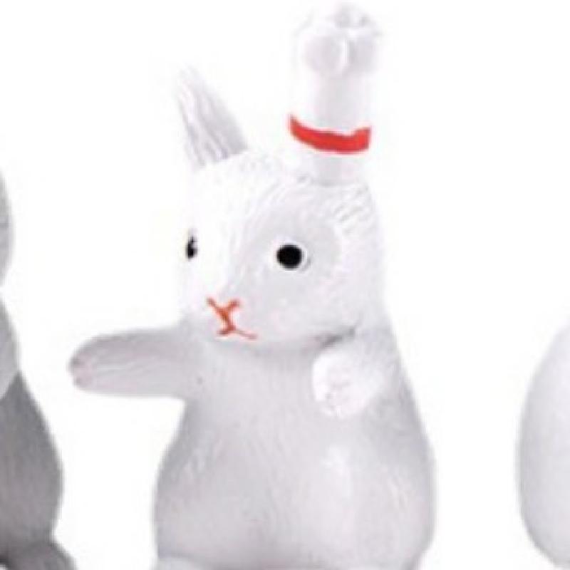 Tiểu cảnh thỏ màu hồng và trắng, phụ kiện trang trí cây cảnh mini (ZC-609)