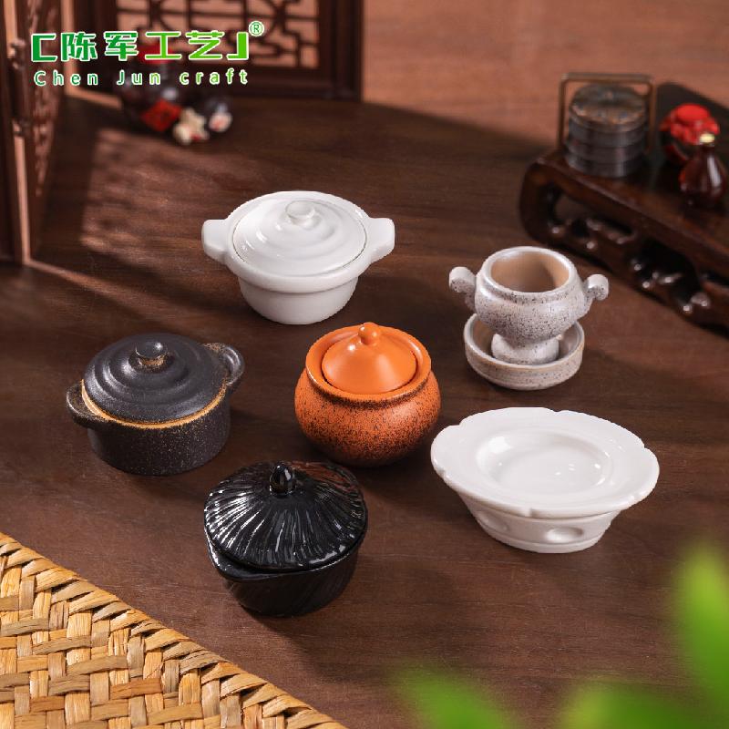 Phụ Kiện Tiểu Cảnh 微景观创意仿真砂锅碗模型娃屋食玩 DIY装饰品配件迷你桌面小摆件