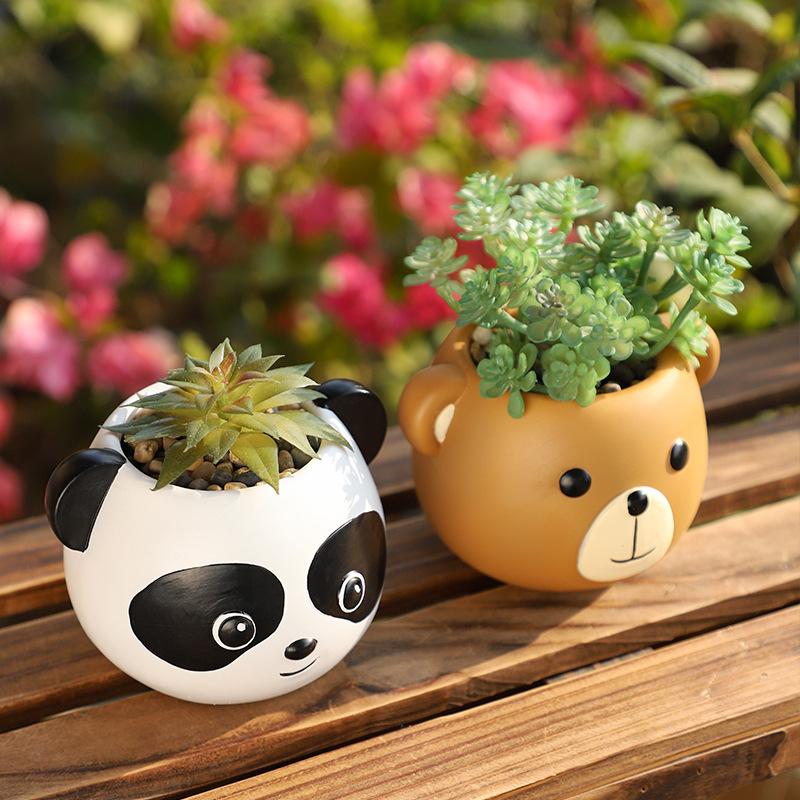 Chậu Cây Resin Chậu cây mọng nước hình cú mèo resin, chậu mini trang trí nhà, sân vườn và tiểu cảnh (RG-231)