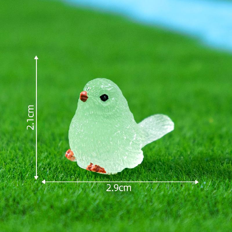 Tiểu cảnh chim phát sáng ban đêm, sân vườn DIY, phụ kiện treo resin tiểu cảnh mini (ZC-736)