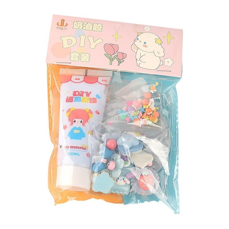 仿真奶油胶折叠镜子奶油胶diy材料包手工制作diy饰品树脂配件套装