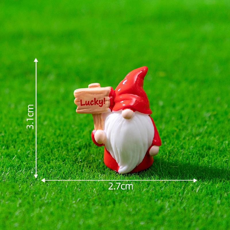 跨境微景观创意蓝色举牌小矮人萌粒盲袋 DIY装饰品配件迷你小摆件