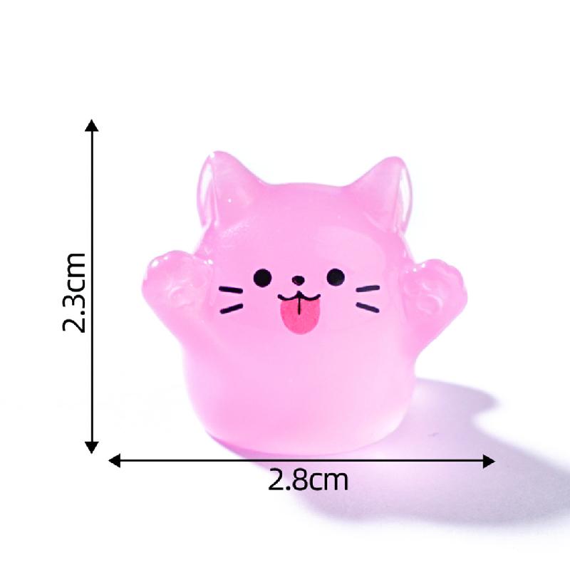 微景观创意夜光幽灵猫猫萌粒公仔 DIY装饰品挂配件迷你桌面小摆件