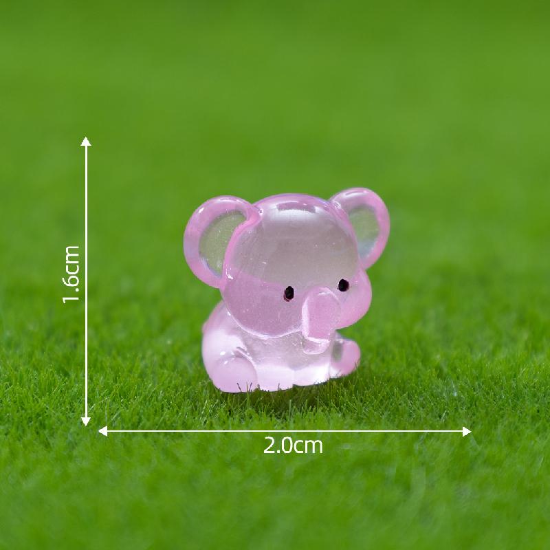 Tiểu cảnh voi phát sáng DIY, phụ kiện tiểu cảnh mini treo bàn resin đáng yêu (ZC-1079)