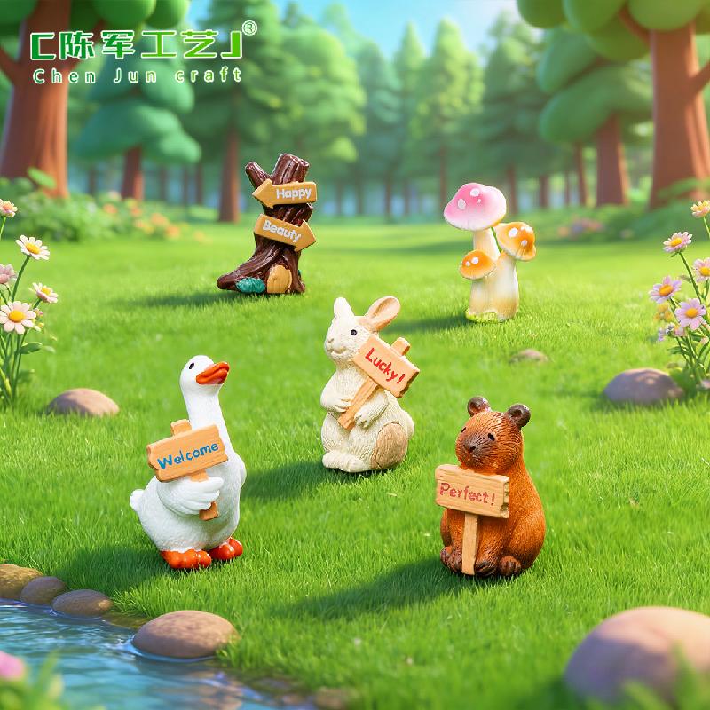 Phụ Kiện Tiểu Cảnh Thỏ Giơ Biển Và Capybara Mini (PK-191)