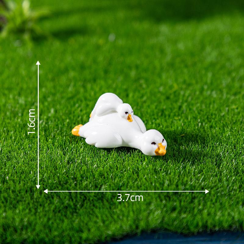 Tiểu cảnh vịt tròn trắng, sân vườn DIY, phụ kiện bàn tiểu cảnh mini đáng yêu (ZC-658)