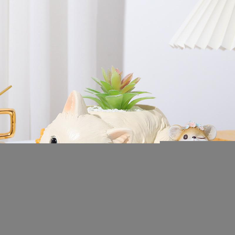 Chậu Cây Resin Chậu cây mọng nước resin hoạt hình, chậu mini để bàn, trang trí cây xanh và tiểu cảnh (RG-181)