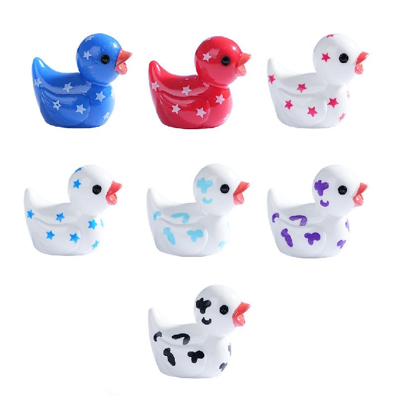 Tiểu cảnh vịt cờ sao DIY, phụ kiện tiểu cảnh mini resin garden treo bàn đáng yêu cute (ZC-1437)