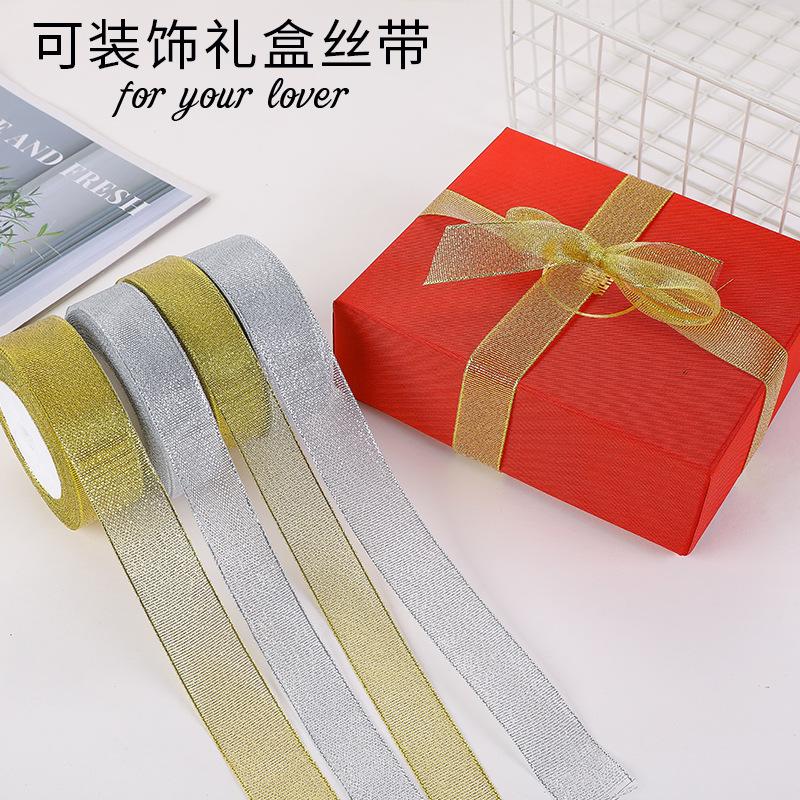 Trang Trí Noel Dây kim tuyến vàng và bạc, kích thước 0.6-5cm, lý tưởng cho hộp quà trái cây và đóng gói bánh. Bán buôn và trang trí lễ hội.