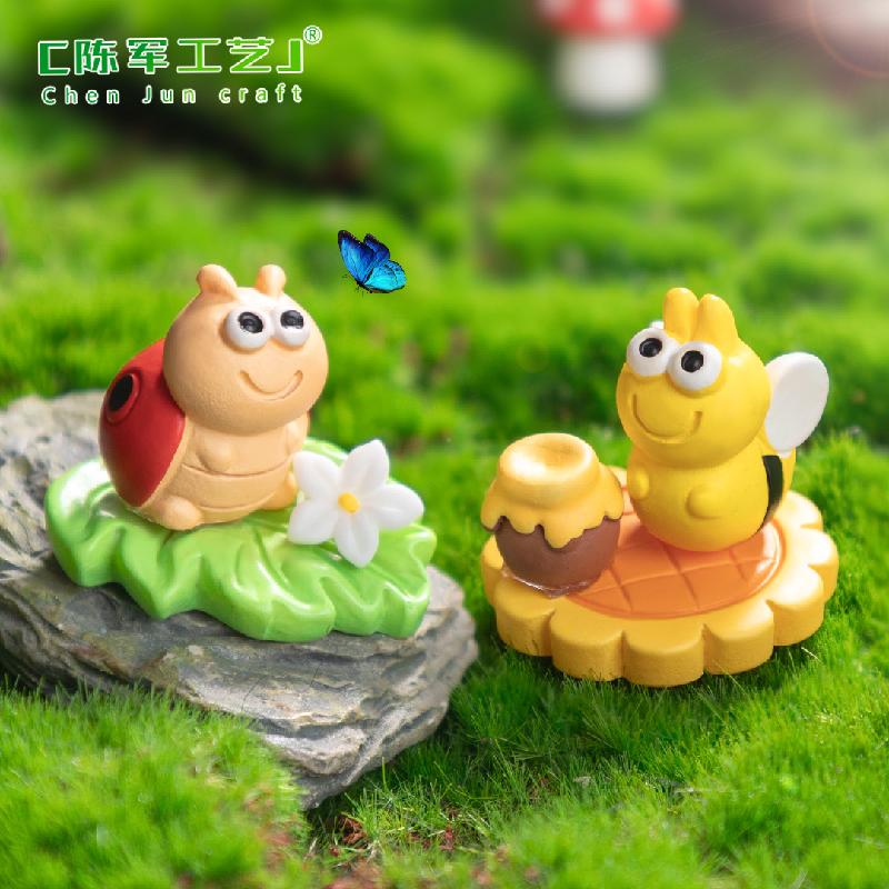Phụ Kiện Tiểu Cảnh 微景观创意小昆虫小蜜蜂蜗牛园艺造景 DIY装饰品挂配件迷你小摆件