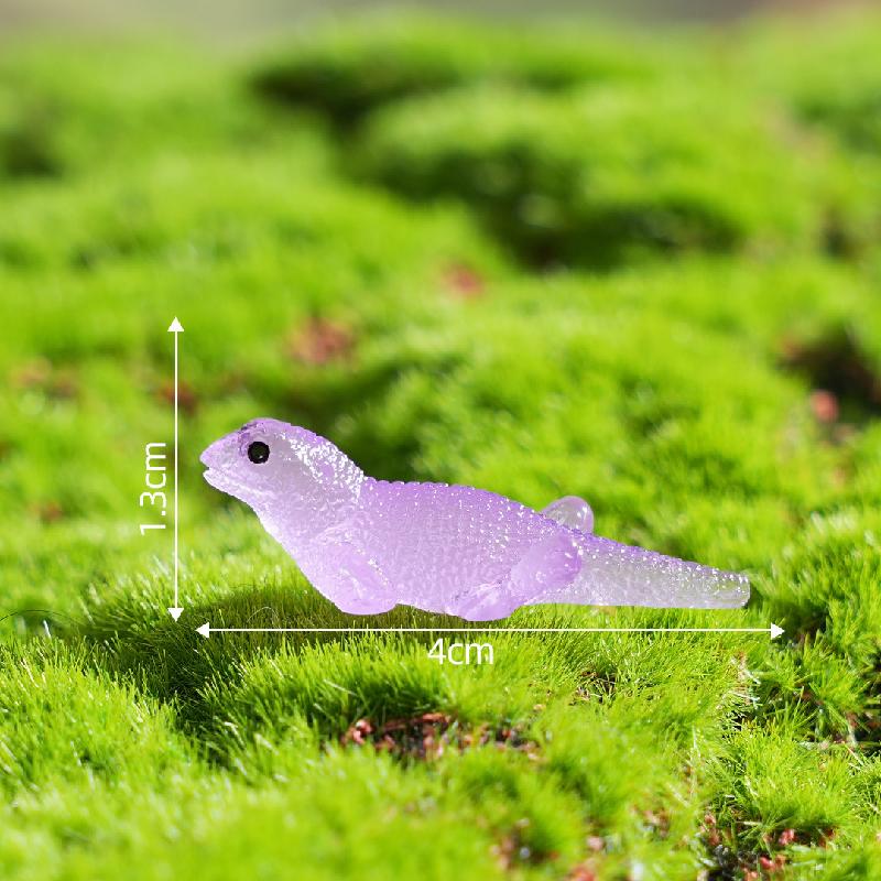 Tiểu cảnh tắc kè thực tế phát sáng DIY, phụ kiện tiểu cảnh mini moss garden resin treo bàn cute (ZC-1479)