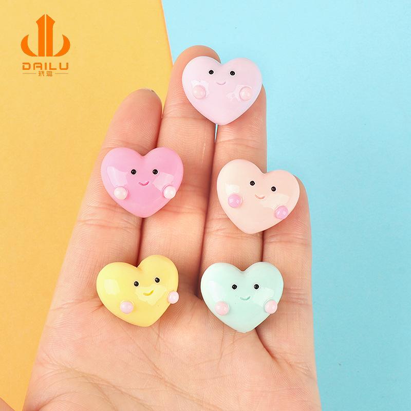Charm LaBuBu 胖嘟嘟立体亮面爱心树脂配件手机壳发饰奶油胶发夹手工材料厂家