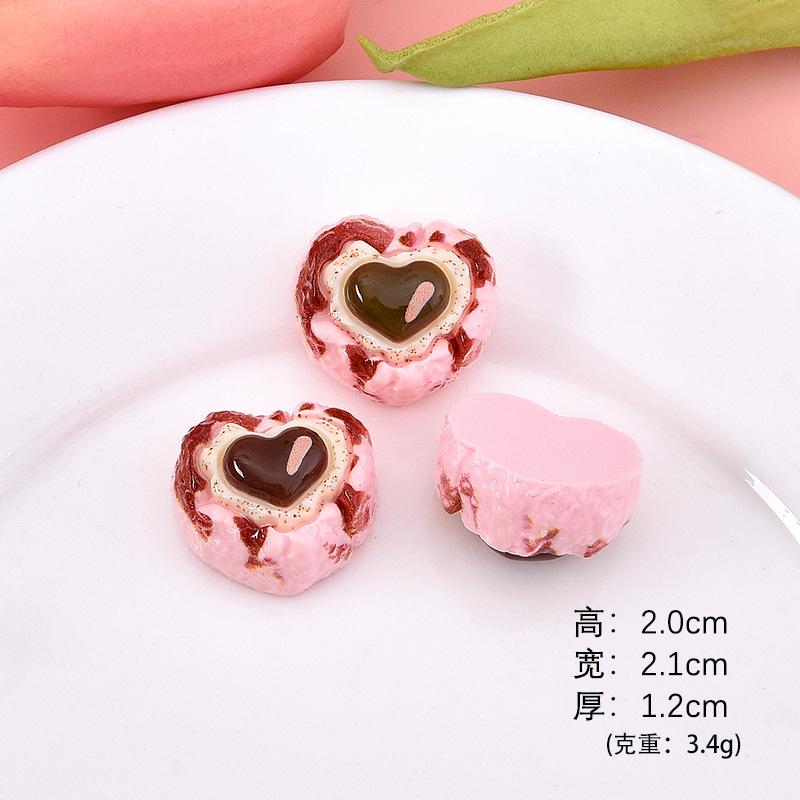 Bánh kem trái tim resin, food mini, phụ kiện DIY (NX-631)