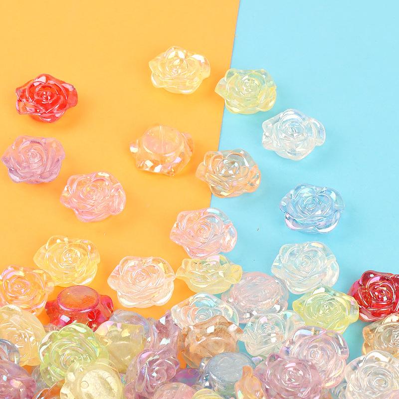 Charm hoa hồng trong suốt DIY trang trí điện thoại (FF-479)