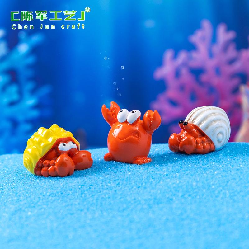 Phụ Kiện Tiểu Cảnh 微景观创意寄居蟹螃蟹海洋造景 DIY装饰品挂配件迷你生态瓶小摆件