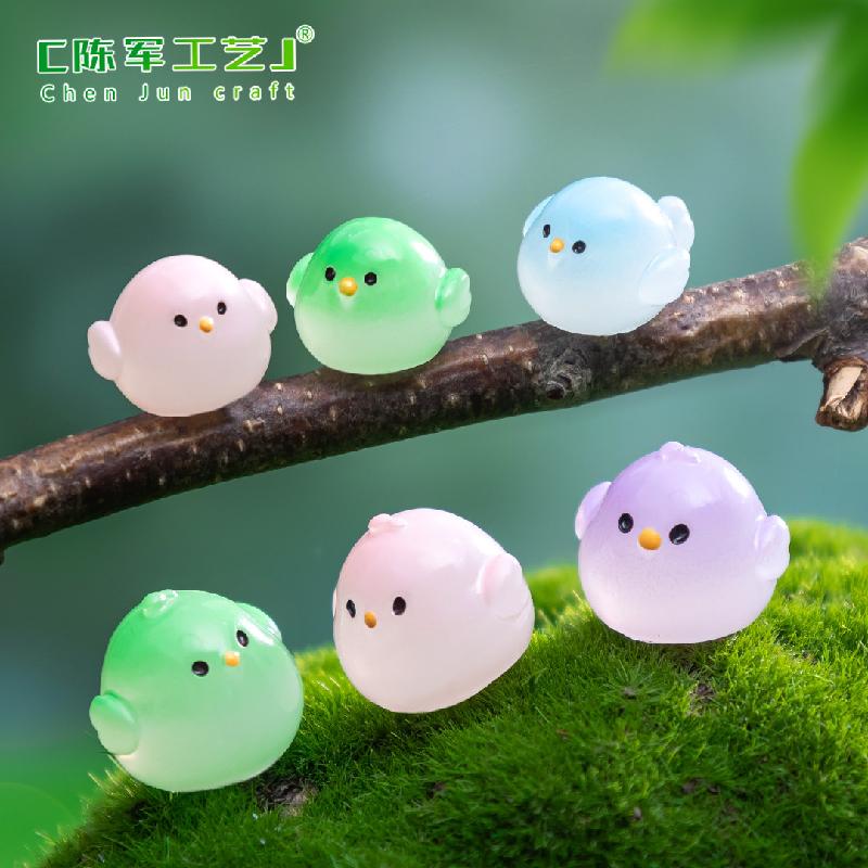 微景观创意小号云雀小鸡萌粒盲袋 DIY装饰品挂配件迷你桌面小摆件