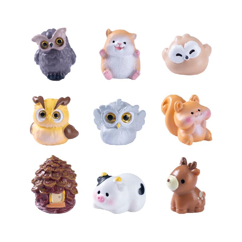 Tiểu cảnh động vật rừng: cú, búp bê DIY, phụ kiện treo bàn tiểu cảnh mini (ZC-495)