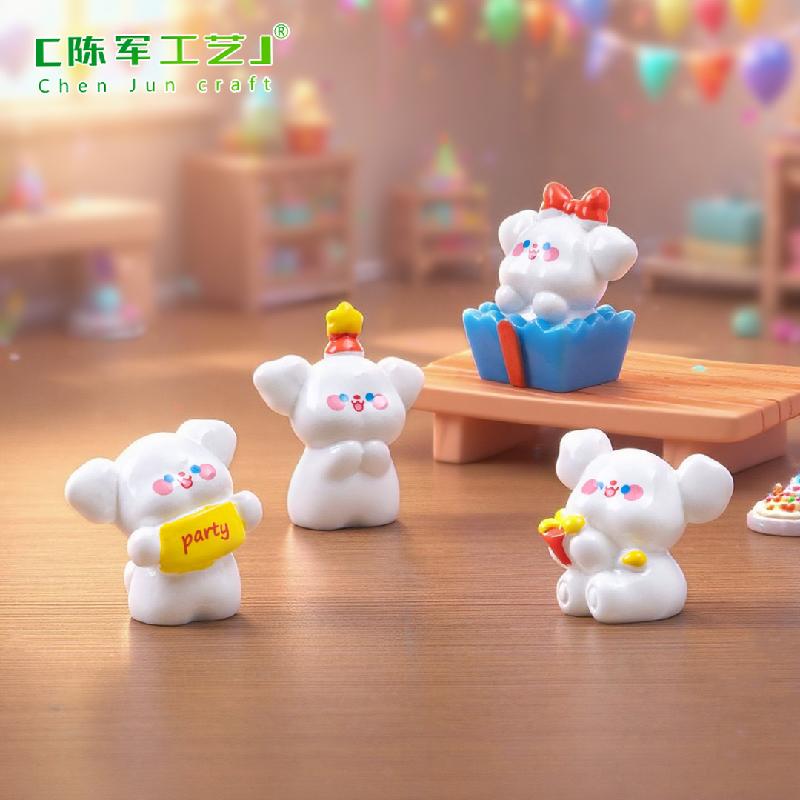 Phụ Kiện Tiểu Cảnh 微景观创意可爱派对小狗公仔娃娃屋 DIY装饰品配件迷你桌面小摆件