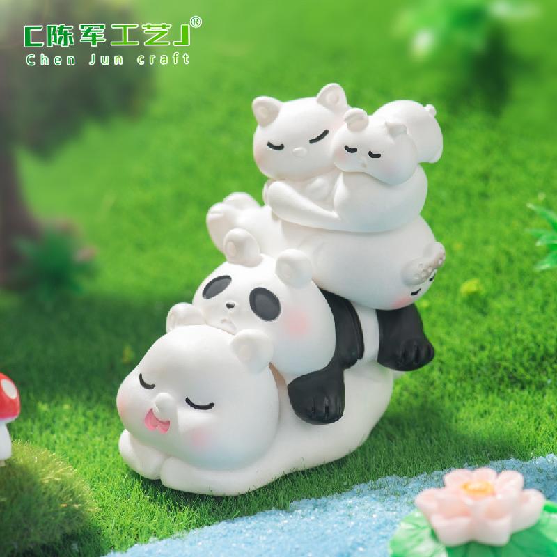 Tiểu cảnh panda & hải cẩu xếp chồng DIY, phụ kiện tiểu cảnh mini resin garden bàn đáng yêu cute (ZC-1443)